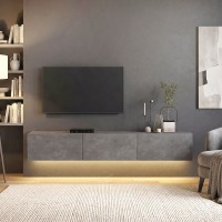 Έπιπλο τηλεόρασης επιτοίχιο Damla Megapap με LED χρώμα γκρι σκυροδέματος 180x29,5x29,5εκ.