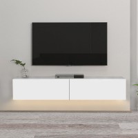 Έπιπλο τηλεόρασης επιτοίχιο Aristo Megapap με LED χρώμα λευκό 135x31,6x25εκ.