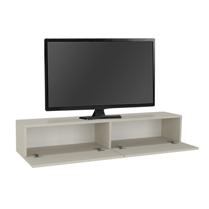 Έπιπλο τηλεόρασης επιτοίχιο Aristo Megapap με LED χρώμα sandstone 135x31,6x25εκ.