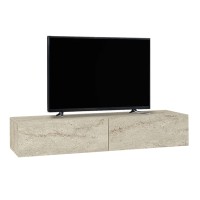 Έπιπλο τηλεόρασης επιτοίχιο Aristo Megapap με LED χρώμα travertine 135x31,6x25εκ.