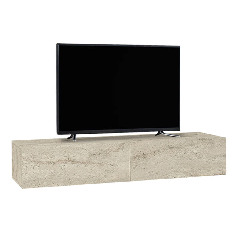 Έπιπλο τηλεόρασης επιτοίχιο Aristo Megapap με LED χρώμα travertine 135x31,6x25εκ.