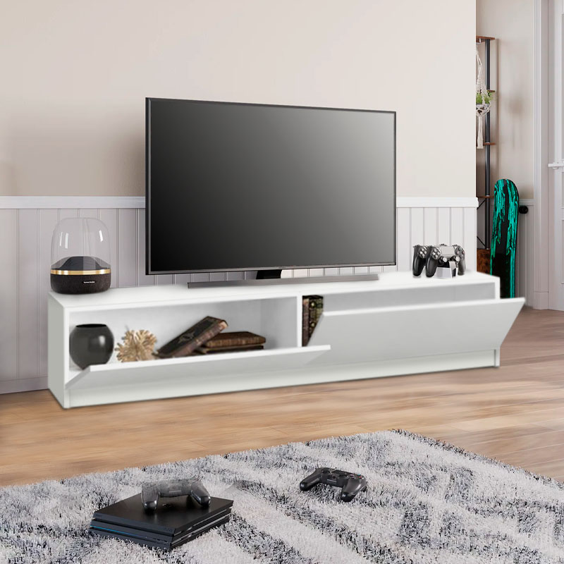 Έπιπλο τηλεόρασης Ahenk Megapap χρώμα λευκό 160x31,3x32,9εκ.