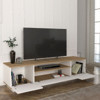 Έπιπλο τηλεόρασης Fedya Megapap χρώμα λευκό - sapphire oak 180x45x44,6εκ.