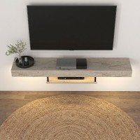 Έπιπλο τηλεόρασης επιτοίχιο Albares Megapap με LED χρώμα travertine 150x29,6x22εκ.