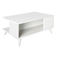 Τραπεζάκι σαλονιού Sedra Megapap χρώμα λευκό 90x60x38,6εκ.