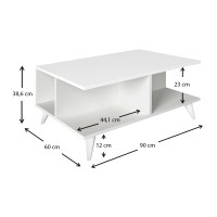 Τραπεζάκι σαλονιού Sedra Megapap χρώμα λευκό 90x60x38,6εκ.