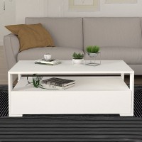 Τραπεζάκι σαλονιού Balina Megapap χρώμα λευκό 110x60x40εκ.