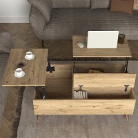 Τραπεζάκι σαλονιού Roy Megapap με σερβιτόρο χρώμα sepet oak 121x69x40εκ.