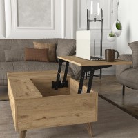 Τραπεζάκι σαλονιού Roy Megapap με σερβιτόρο χρώμα sepet oak 121x69x40εκ.