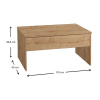 Τραπεζάκι σαλονιού Devon Megapap με σερβιτόρο χρώμα sapphire oak 110x60x44,8εκ.