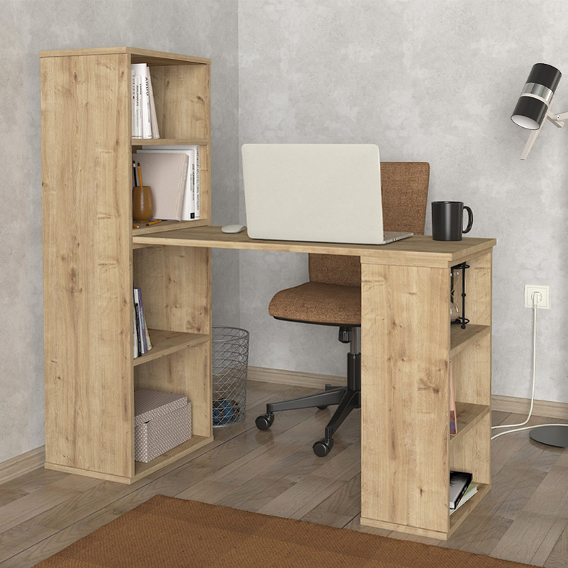Γραφείο εργασίας πολυμορφικό Last Megapap χρώμα sapphire oak 119x44,7x123εκ.