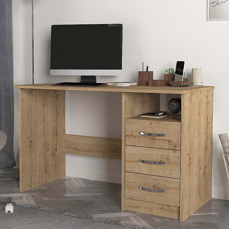 Γραφείο εργασίας Eldoris Megapap χρώμα sapphire oak 120x60x75εκ.