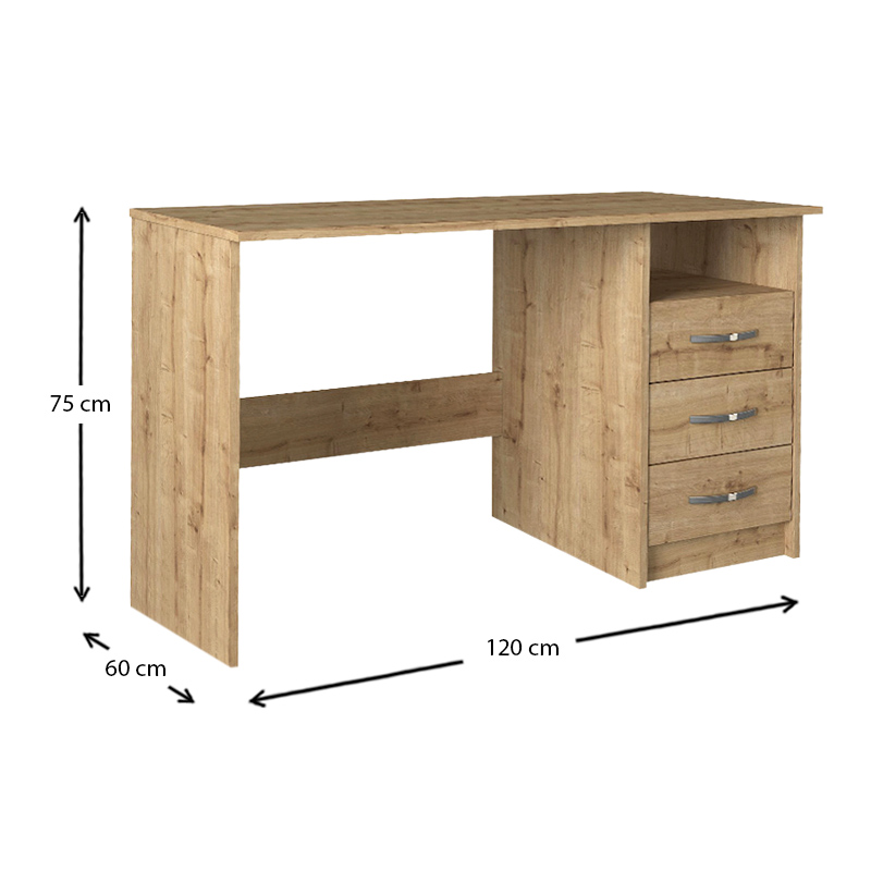 Γραφείο εργασίας Eldoris Megapap χρώμα sapphire oak 120x60x75εκ.