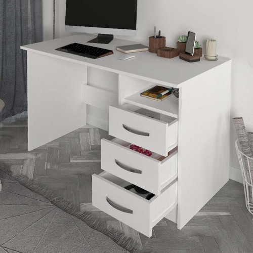 Γραφείο εργασίας Eldoris Megapap χρώμα λευκό 120x60x75εκ.