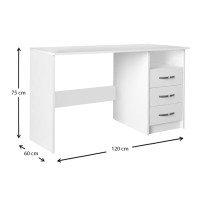Γραφείο εργασίας Eldoris Megapap χρώμα λευκό 120x60x75εκ.