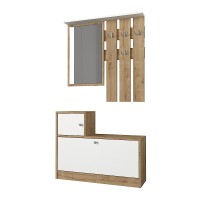 Έπιπλο εισόδου Galina Megapap χρώμα sapphire oak - λευκό 91,8x27x70εκ.