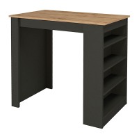 Τραπέζι μπαρ Monaco Megapap χρώμα ανθρακί - sapphire oak 120x51,6x101,8εκ.