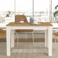Τραπέζι Darlen Megapap χρώμα λευκό - sapphire oak 110x72x74εκ.