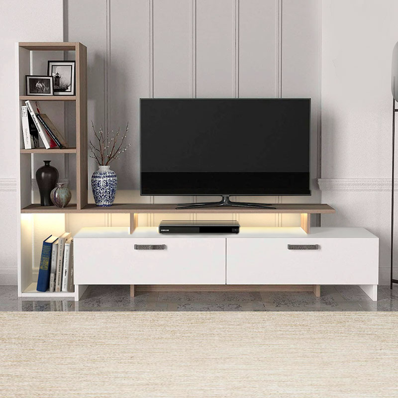 Σύνθεση τηλεόρασης Simal Megapap με LED χρώμα λευκό - cordoba 168,2x31,3x120εκ.