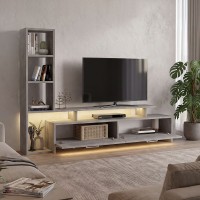 Σύνθεση τηλεόρασης Simal Megapap με LED χρώμα γκρι σκυροδέματος 168,2x31,3x120εκ.