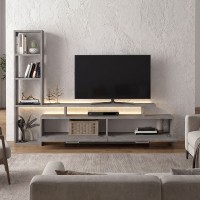 Σύνθεση τηλεόρασης Simal Megapap με LED χρώμα γκρι σκυροδέματος 168,2x31,3x120εκ.