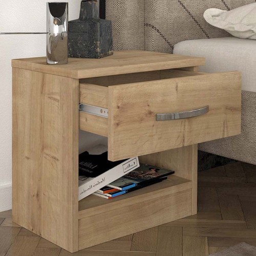Κομοδίνο Lube Megapap χρώμα sapphire oak 40x28,2x40εκ.