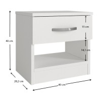 Κομοδίνο Lube Megapap χρώμα λευκό 40x28,2x40εκ.