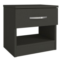Κομοδίνο Lube Megapap χρώμα ανθρακί 40x28,2x40εκ.
