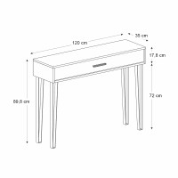 Κονσόλα Rochel Megapap χρώμα γκρι σκυροδέματος 120x35x89,8εκ.