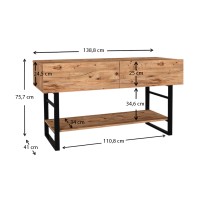 Κονσόλα Aron Megapap χρώμα atlantic pine 138,8x41x75,7εκ.
