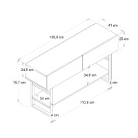 Κονσόλα Aron Megapap χρώμα λευκό εφέ μαρμάρου 138,8x41x75,7εκ.