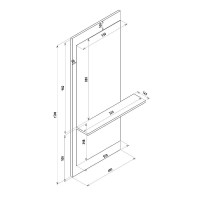 Καθρέπτης τοίχου Piyar Μegapap χρώμα λευκό 60x14,6x150εκ.