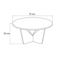 Τραπεζάκι σαλονιού Lagerta Megapap χρώμα travertine Ø75x35εκ.