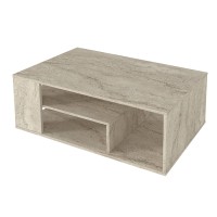 Τραπεζάκι σαλονιού Abdera Megapap χρώμα travertine 110x60x42εκ.