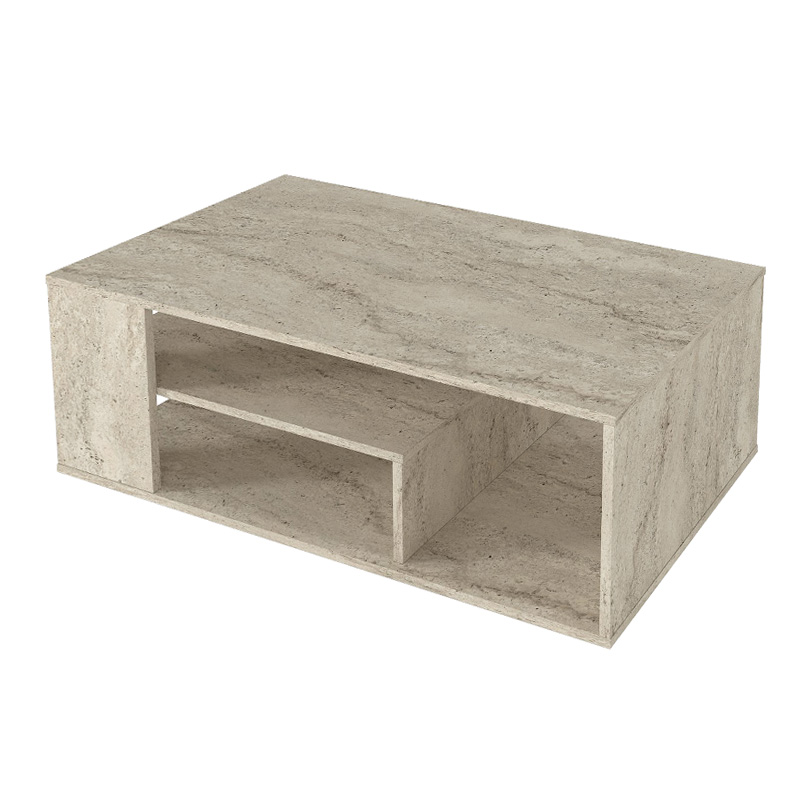 Τραπεζάκι σαλονιού Abdera Megapap χρώμα travertine 110x60x42εκ.