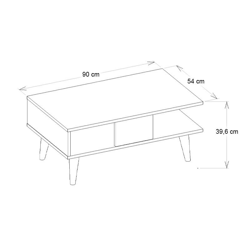 Τραπεζάκι σαλονιού Andros Megapap χρώμα λευκό 90x54x39,6εκ.