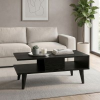 Τραπεζάκι σαλονιού Andros Megapap χρώμα sencron black 90x54x39,6εκ.