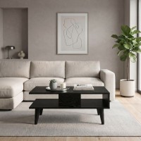 Τραπεζάκι σαλονιού Andros Megapap χρώμα sencron black 90x54x39,6εκ.