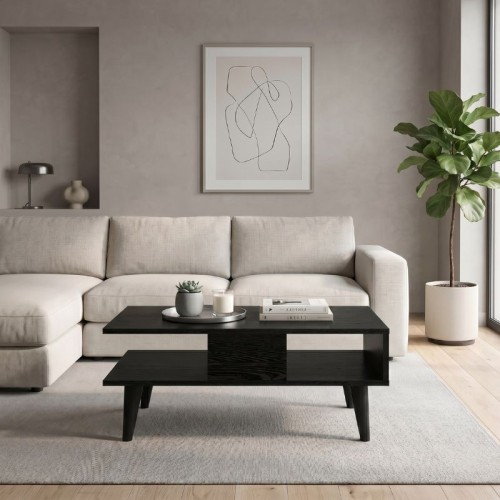 Τραπεζάκι σαλονιού Andros Megapap χρώμα sencron black 90x54x39,6εκ.