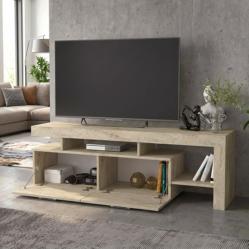 Έπιπλο τηλεόρασης Acnes Megapap χρώμα travertine 160x40x53εκ.