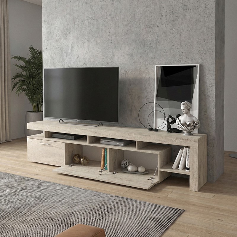 Έπιπλο τηλεόρασης Acnes Megapap χρώμα travertine 220x40x52εκ.
