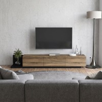Έπιπλο τηλεόρασης Enstey Megapap επεκτεινόμενο χρώμα μαύρο - καρυδί 260x41,8x33,5εκ.