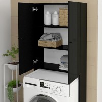 Έπιπλο πλυντηρίου Romme Megapap χρώμα μαύρο 65x27,1x180εκ.