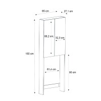Έπιπλο πλυντηρίου Romme Megapap χρώμα μαύρο 65x27,1x180εκ.