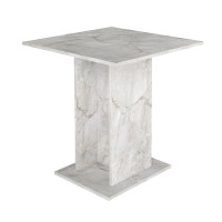 Τραπέζι Allos Megapap χρώμα λευκό εφέ μαρμάρου 75x75x77εκ.