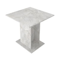 Τραπέζι Allos Megapap χρώμα λευκό εφέ μαρμάρου 75x75x77εκ.
