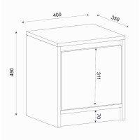 Κομοδίνο Conve Megapap χρώμα sapphire oak 40x35x45εκ.