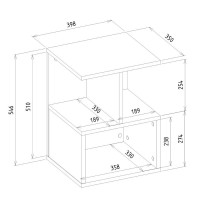 Κομοδίνο - Τραπεζάκι βοηθητικό Entiero Megapap χρώμα sapphire oak 39,8x35x54,6εκ.
