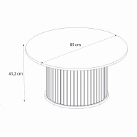 Τραπεζάκι σαλονιού Bohema Megapap χρώμα μαύρο - sepet oak Ø85x43,2εκ.