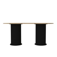 Τραπέζι Bohema Megapap χρώμα μαύρο - sepet oak 180x90x77,7εκ.